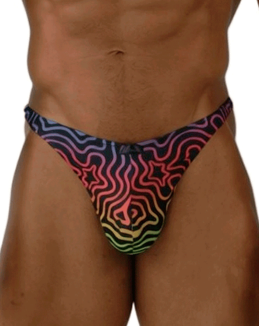 Xtremen 91284 Ultimate Rainbow Expression Men's Thong Labyrinth