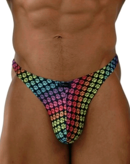 Xtremen 91284 Ultimate Rainbow Expression Men's Thong Paw Print