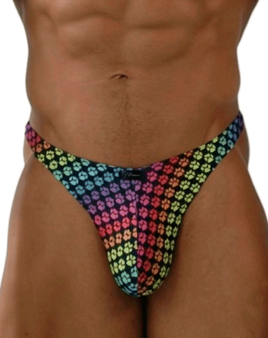 Xtremen 91284 Ultimate Rainbow Expression Men's Thong Paw Print