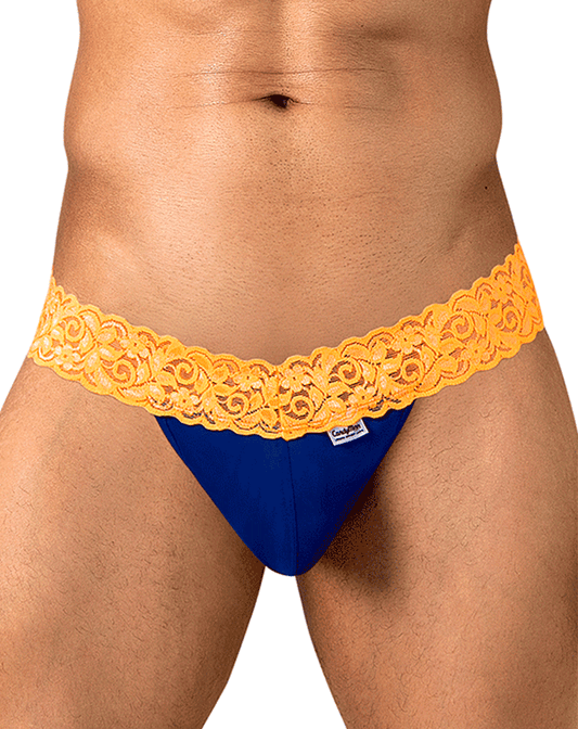 Candyman 95015 Lace Thongs Blue-hot Orange