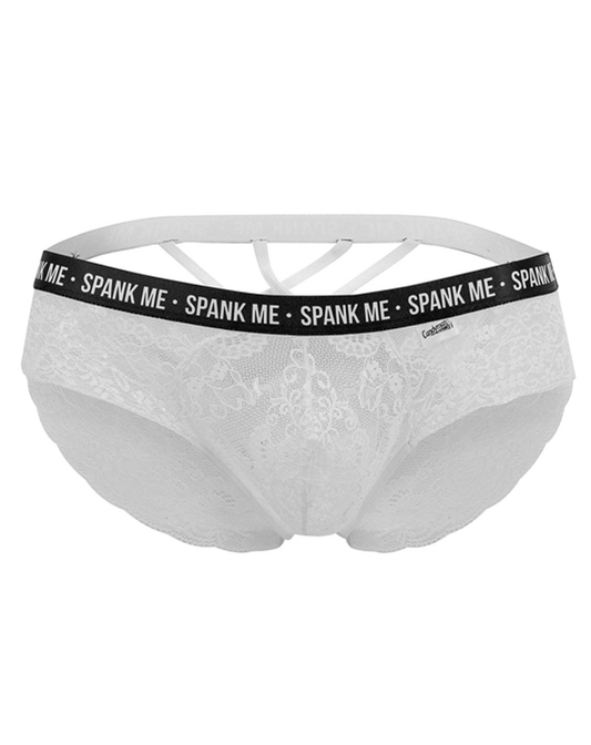 Candyman 99615x Slip en dentelle Spank Me Blanc