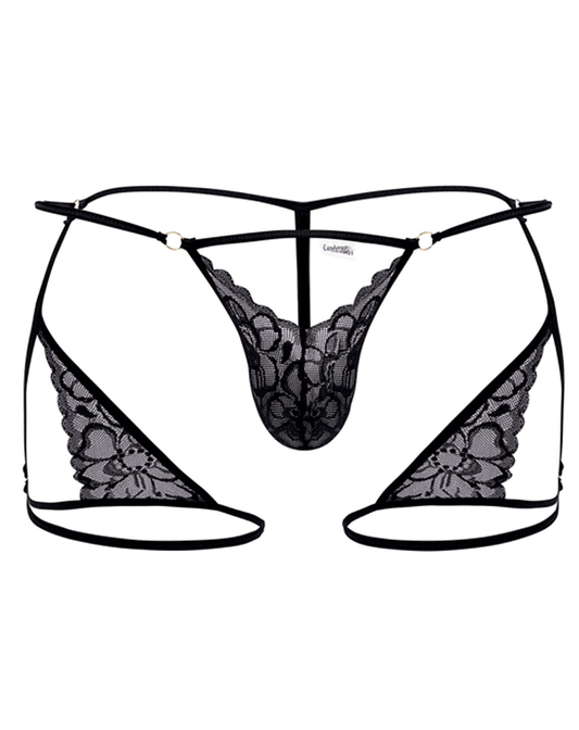 Candyman 99678 Garter Thongs Black