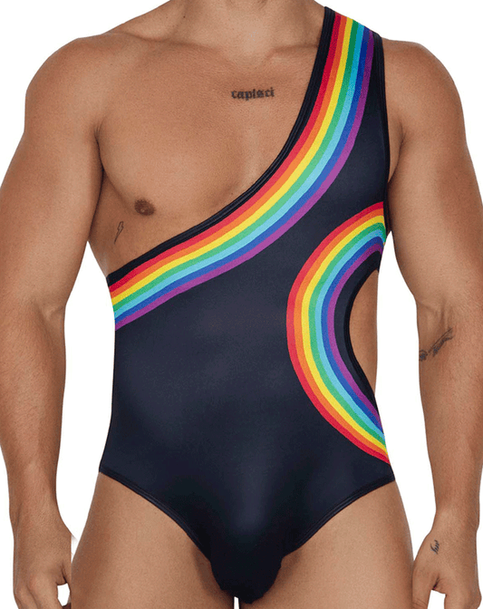 Candyman 99702 Regenbogen-Bodysuit, Schwarz