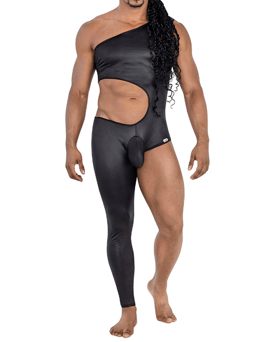 Candyman 99786 Bodysuit mit einer Schulter und einem Bein, Schwarz