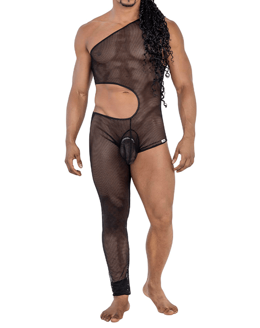 Candyman 99787 Bodysuit mit einer Schulter und einem Bein, Schwarz