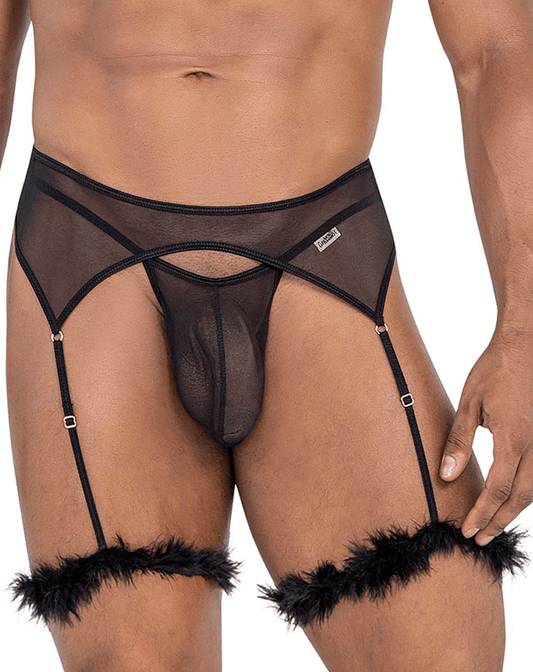 Candyman 99806 Ensemble porte-jarretelles en maille noire