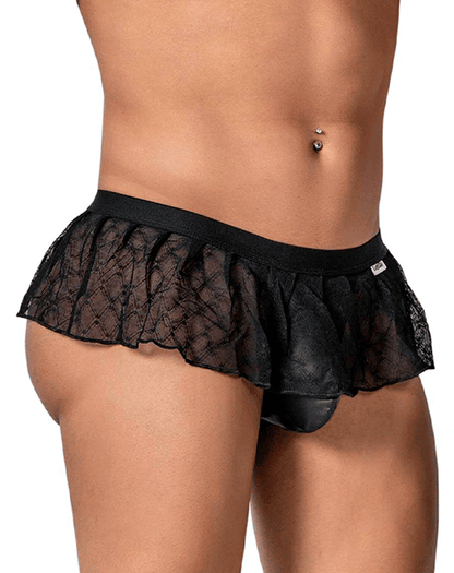 Candyman 99901 Geometric Mesh Thongs Black