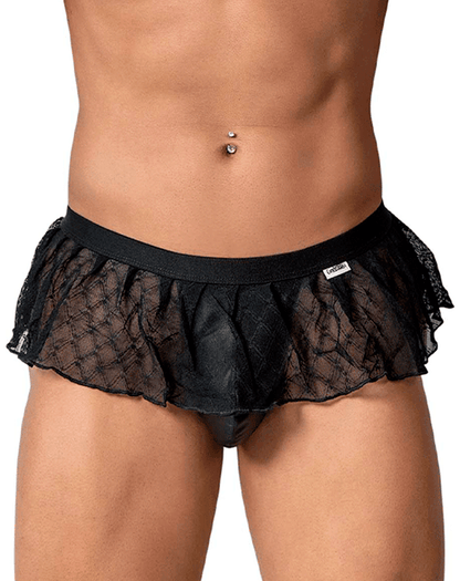 Candyman 99901 Geometric Mesh Thongs Black