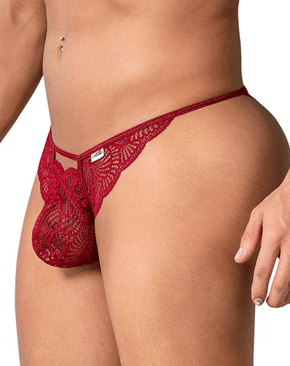 Candyman 99910 Lace Thongs Burgundy