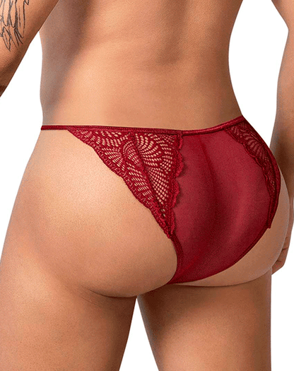 Candyman 99914 Lace Briefs Burgundy