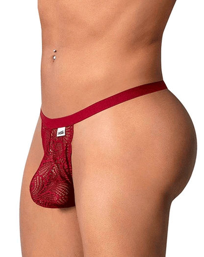 Candyman 99915 Lace Thongs Burgundy