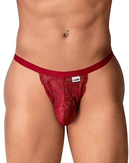 Candyman 99915 Lace Thongs Burgundy