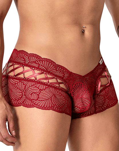 Candyman 99916 Lace Trunks Burgundy