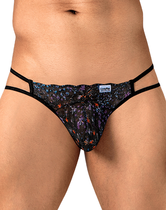 Candyman 99977 Printed Mesh Jockstrap Black