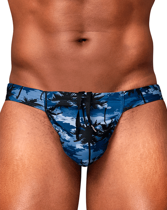Ergowear Ew1824 Midnight Tropics Men's High-performance Swim Bikini Dark Blue-palms