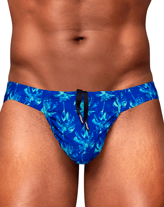 Ergowear Ew1826 Vibrant Blue Abstract Floral Men's Swim Bikini Royal Blue-palms