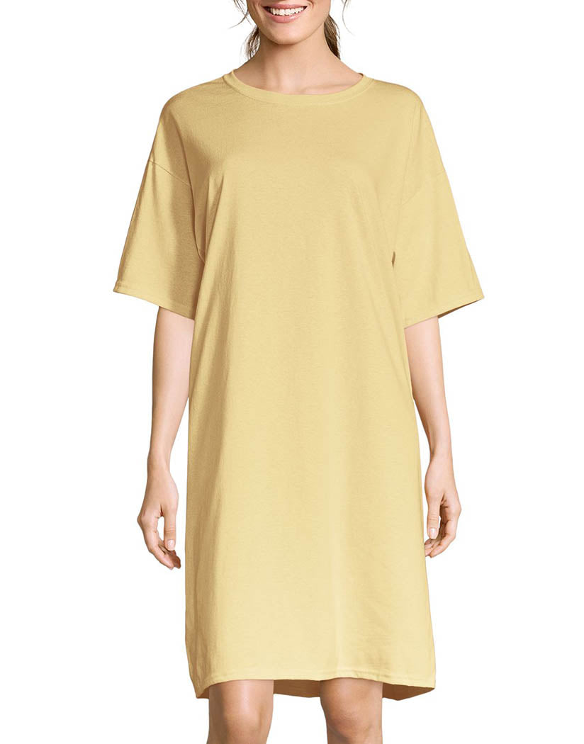 Daffodil Yellow Front Hanes Women Essential Wear Around Nightshirt 5663