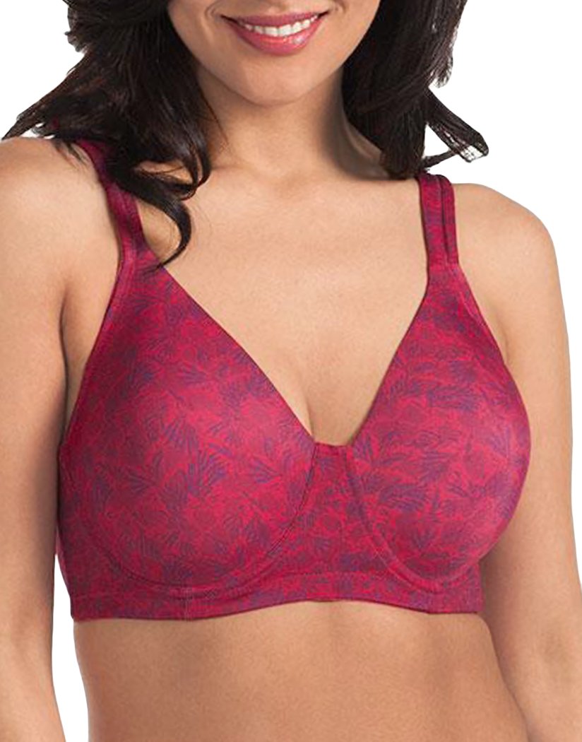 Ruby Pink Floral Front Leading Lady The Brigitte Full Coverage Wirefree Molded Padded Seamless Bra 5042