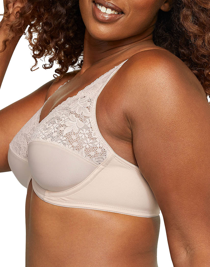 Lilyette by Bali Tailored Minimizer Bra With Lace Trim LY0428