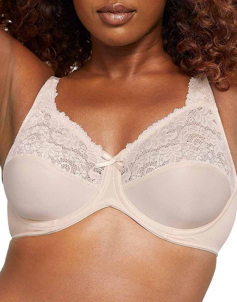 Lilyette by Bali Tailored Minimizer Bra With Lace Trim LY0428