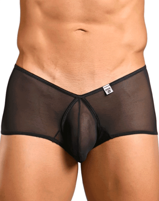 Malebasics Mbl83 Loop Cheeky Trunks Black Mesh