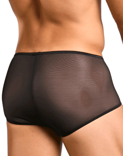 Malebasics Mbl83 Loop Cheeky Trunks Black Mesh