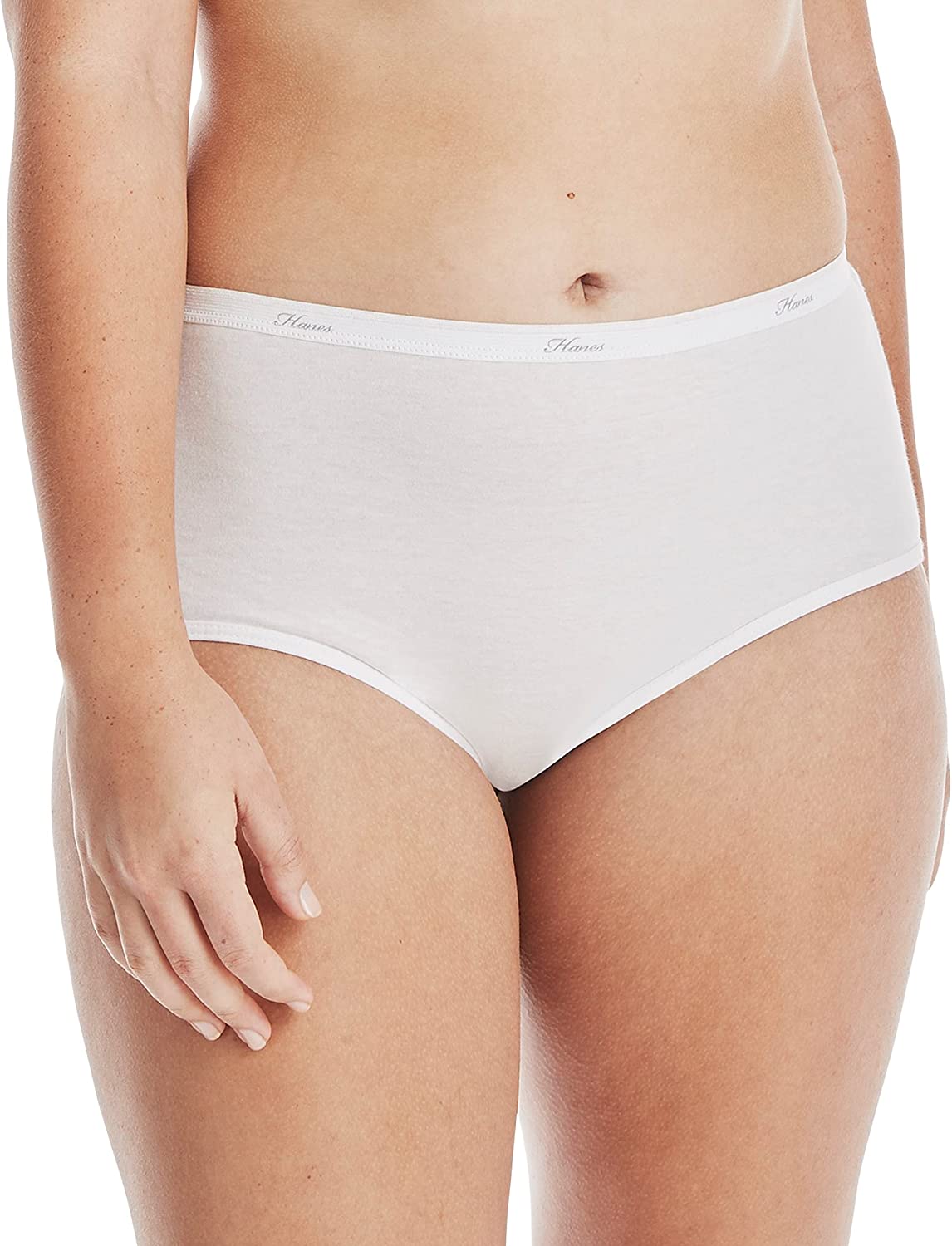 White Front Hanes Women Cool Comfort Women's Cotton Brief Panties 6-Pack PP40WH