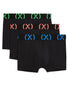 Black with Electric Blue/Diva Pink/Electric Green Flat 2xist X Sport 3-Pack No Show Trunk X20033