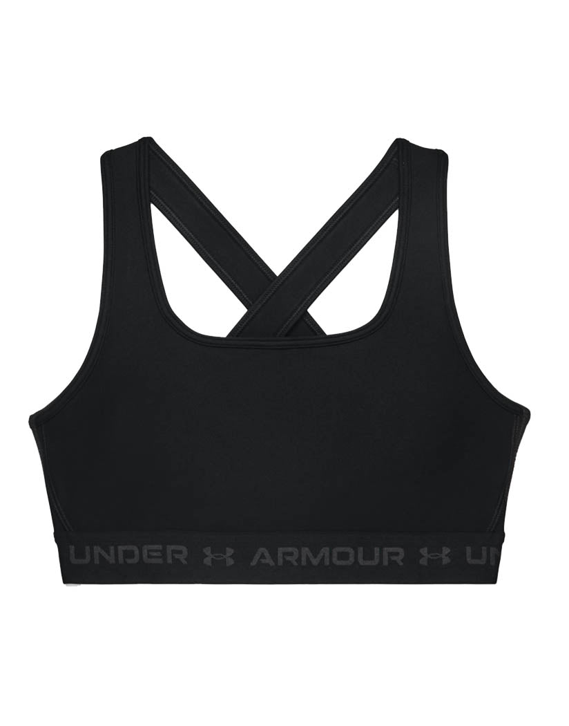 Black/Black/Jet Gray Front Under Armour Women's Armour® Mid Crossback Sports Bra 1361034