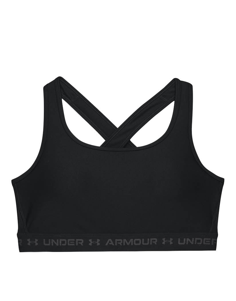 Black/Black/Jet Gray Front Under Armour Women's Armour® Mid Crossback Sports Bra 1362897