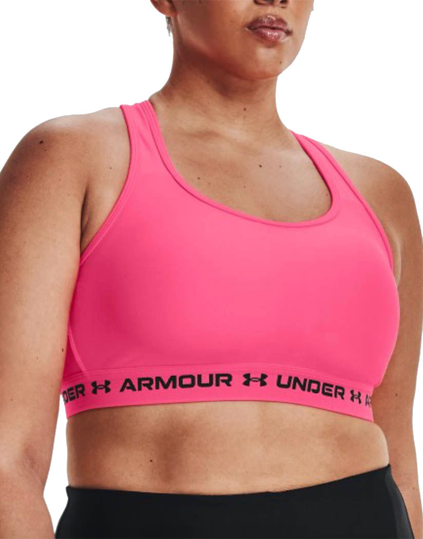 Cerise/Cerise/Black Front Under Armour Women's Armour® Mid Crossback Sports Bra 1362897