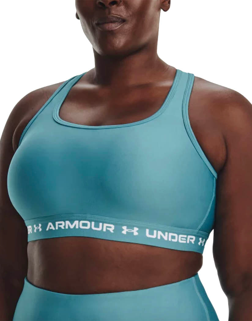 Glacier Blue/White Front Under Armour Women's Armour® Mid Crossback Sports Bra 1362897