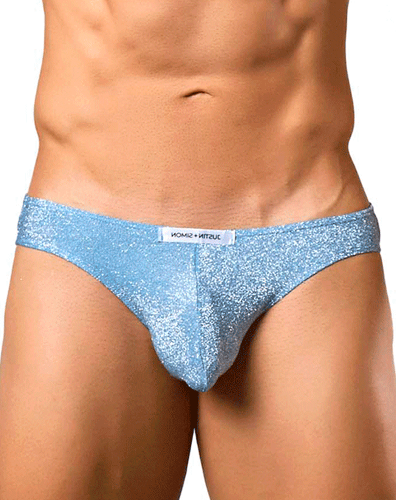 Justin+simon Xsj01 Classic Silky Bikini Lurex Blue