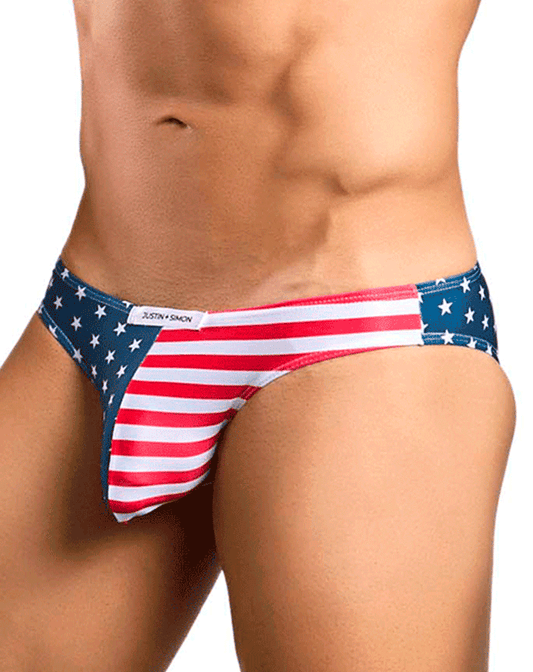 Justin+simon Xsj01 Classic Silky Bikini Usa Flag