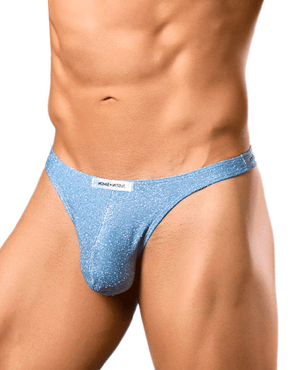 Justin+simon Xsj03 Silky Sexy Thongs Lurex Blue