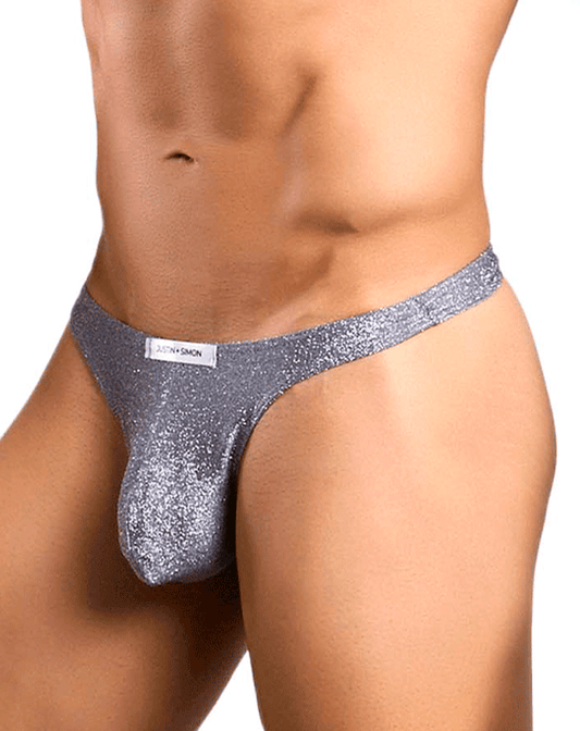 Justin+simon Xsj03 Silky Sexy Thongs Lurex Gray