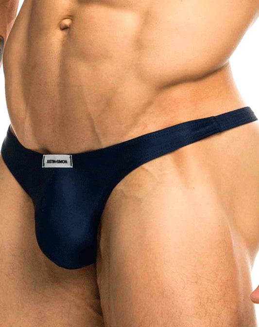 String sexy soyeux Justin+Simon Xsj03 bleu marine