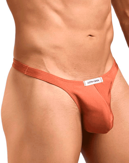 Justin+simon Xsj03 Silky Sexy Thongs Ochre