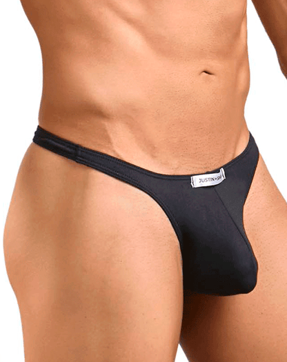 Justin+simon Xsj03 Silky Sexy Thongs Peach Black