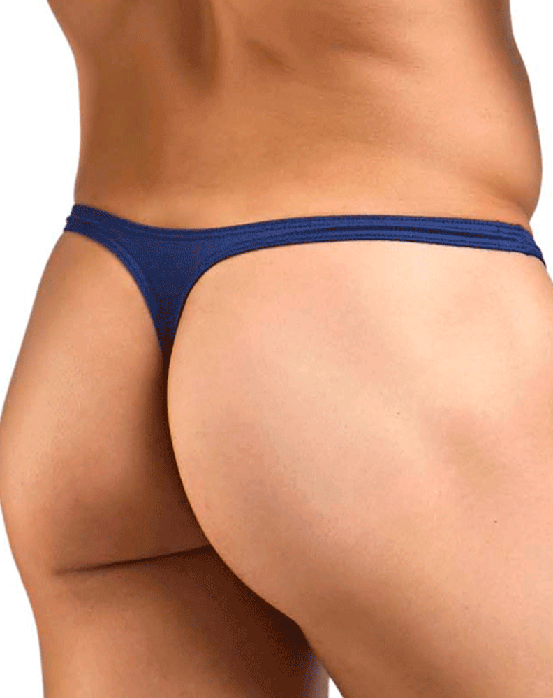 Justin+simon Xsj03 Silky Sexy Thongs Peach Navy