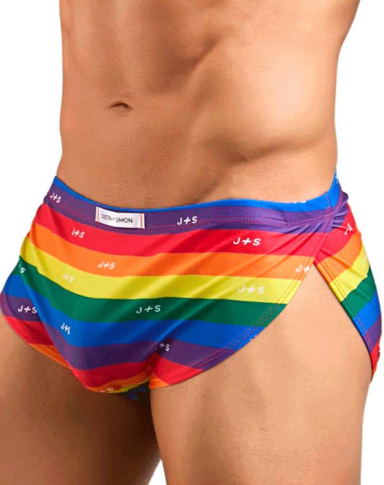 Justin+simon Xsj09 Running Shorts Pride Flag