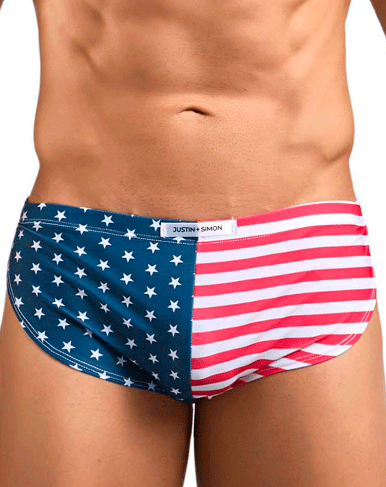 Justin+simon Xsj09 Running Shorts Usa Flag