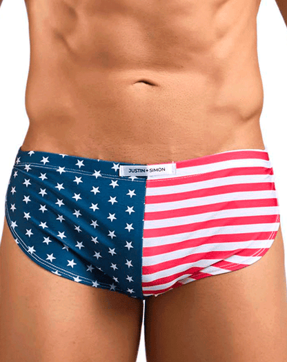 Justin+simon Xsj09 Running Shorts Usa Flag