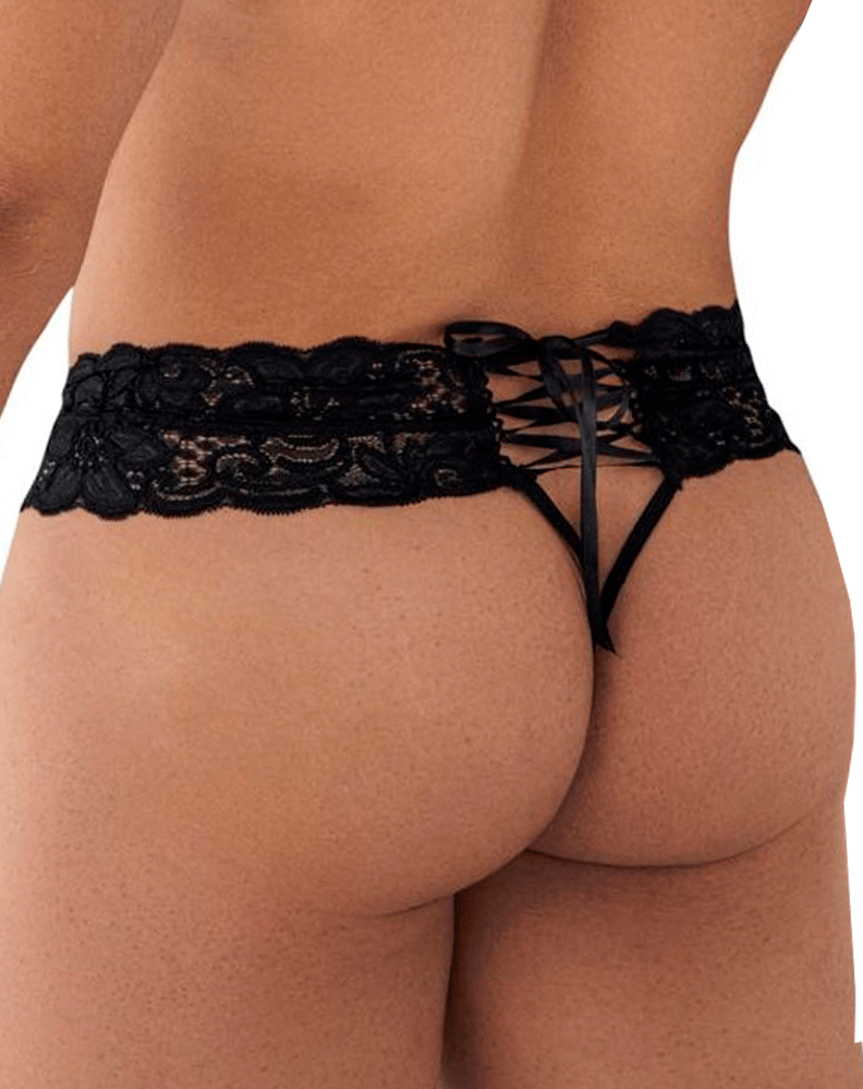 Candyman 99595 Lace Thongs Black