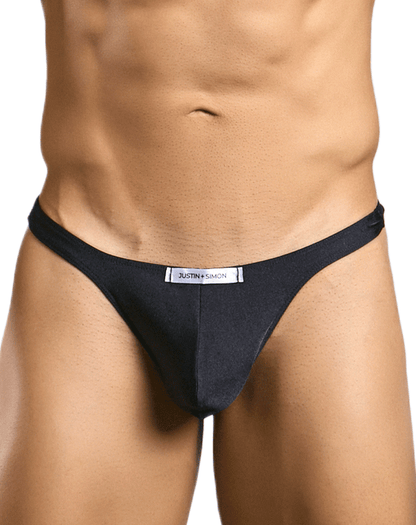 Justin+simon Xsj03 Silky Sexy Thongs Black