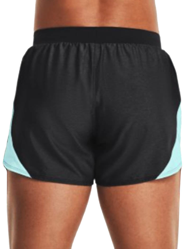 Black Full Heather/Breeze/Reflective back Under Armour Women Fly By 2.0 Short 1350196
