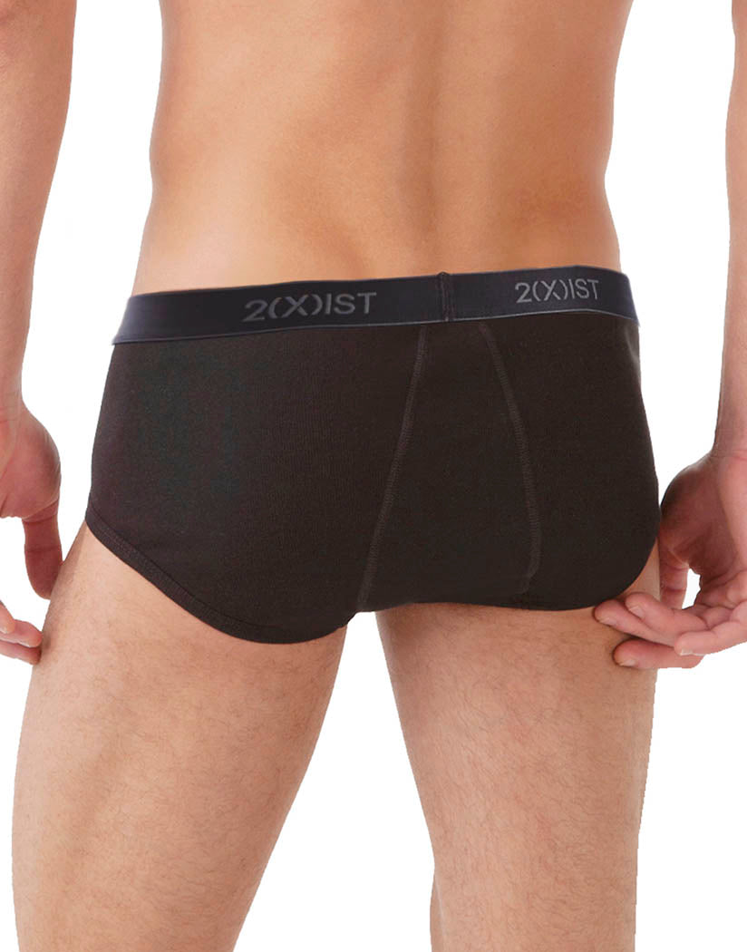 Black Back 2xist Men's 3-Pack Essential Core Fly-Front Brief 020039