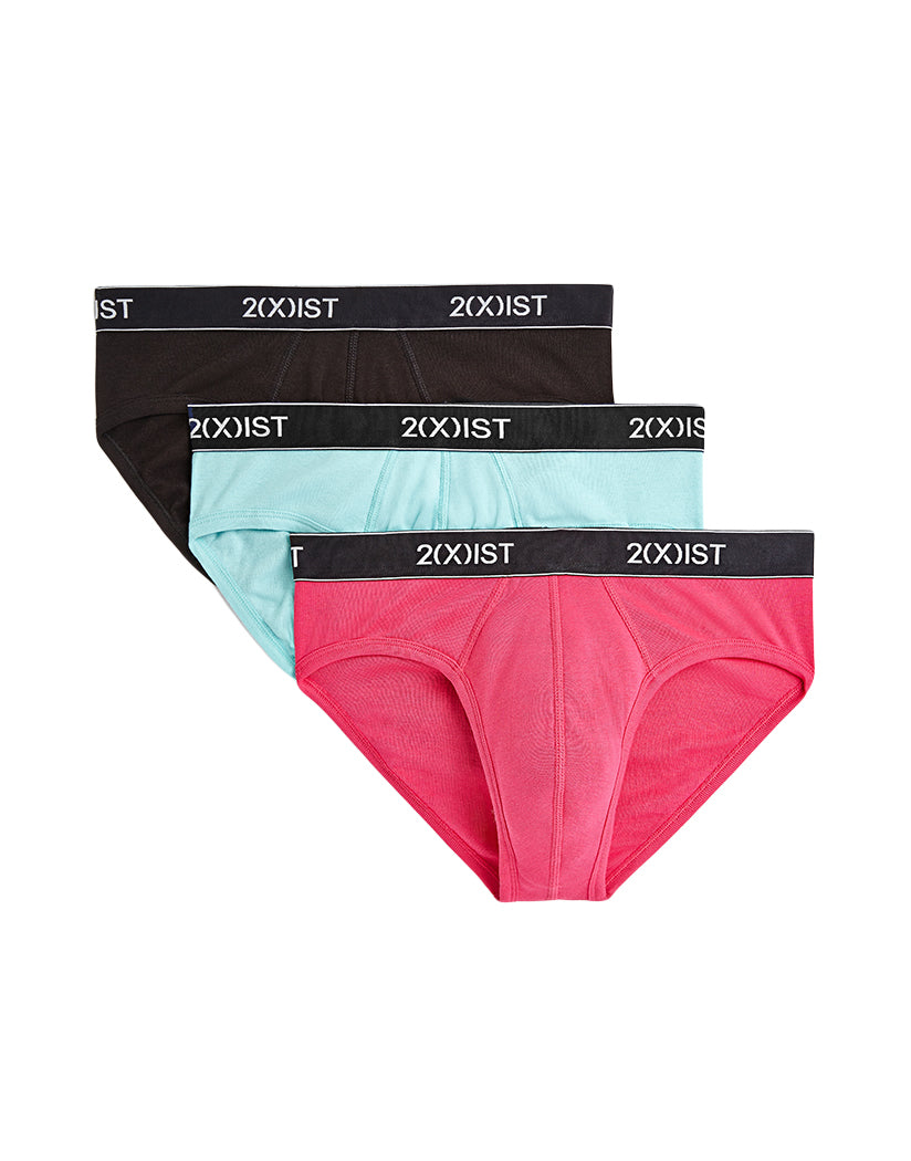 Beetroot/Black/Angle Blue Front 2xist 3-Pack Cotton No-Show Brief 020320