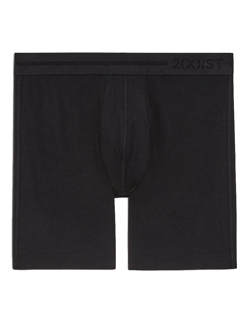 Black Beauty Flat 2xist Men's Premium Pima Cotton Flex Boxer Brief 032066