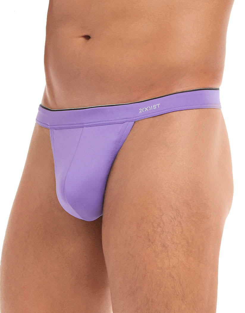 Lavender Purple Side 2xist Men's Sliq Micro Y-Back Thong 042302